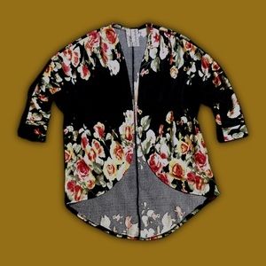 Floral batwing wrap cardigan
